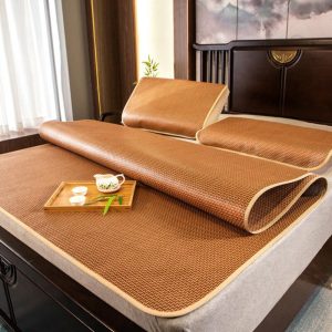 Breathable Rattan Bed Mat Summer Cool Sleeping Mats Non-slip Mattress Covers Protection Pad Foldable Woven Sheet Queen King Size