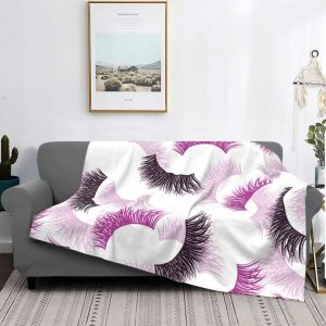 Eyelash Knitted Blankets Cartoon Beauty Glam Warm Bedspread