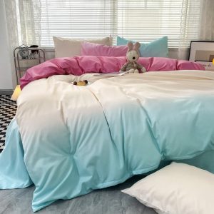Korean Style Bedding Set Duvet Cover Soft Washed Cotton