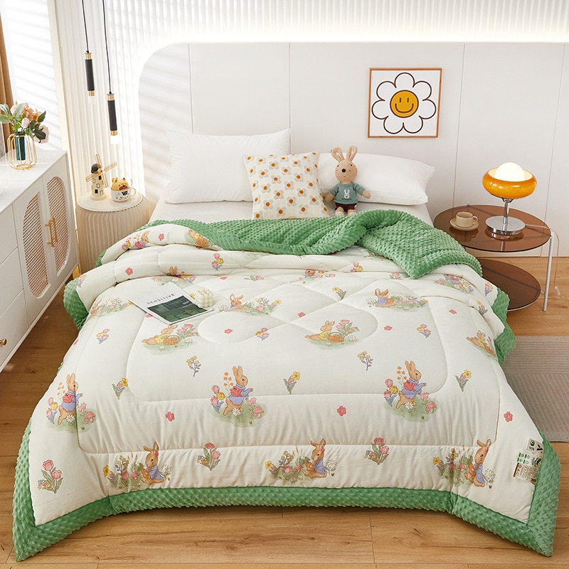 Machine-Washable-Cotton-and-Bean-Quilt-Student-Quilt-Skin-Friendly-Cotton-and-Bean-Quilt-Thick-Winter-1