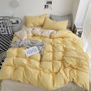 Fresh Double Spell Cheese Bed Sheet Four-Piece Set
