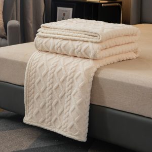 Solid Color Tuff Blanket Flannel Fleece Bedspread for Sofa Bedroom